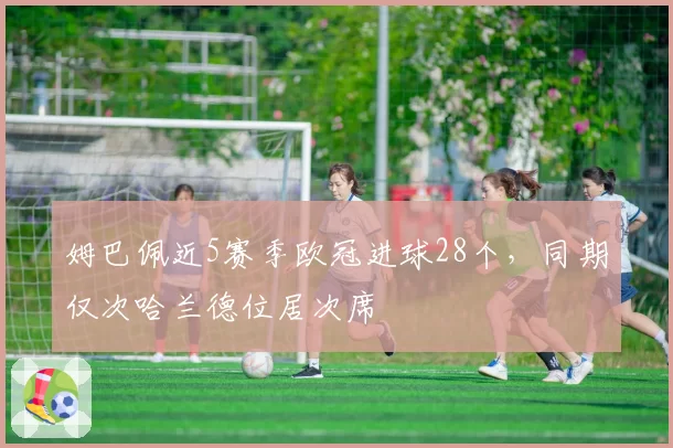 姆巴佩近5赛季欧冠进球28个，同期仅次哈兰德位居次席